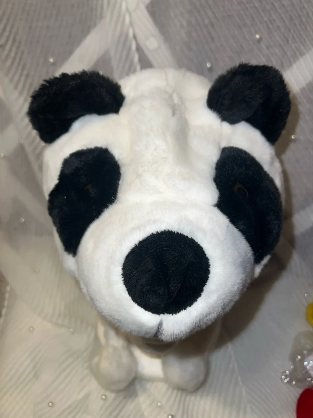 Panda Plush Hooded Hat - White and Black